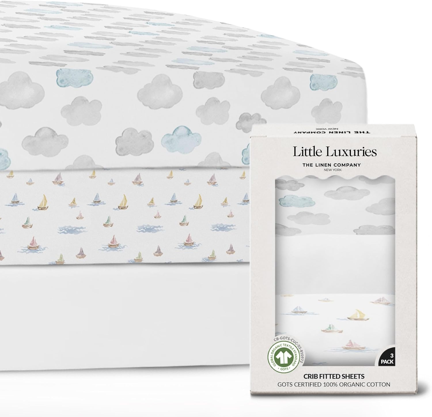 100% Organic Crib Fitted Sheets (3-Pack)