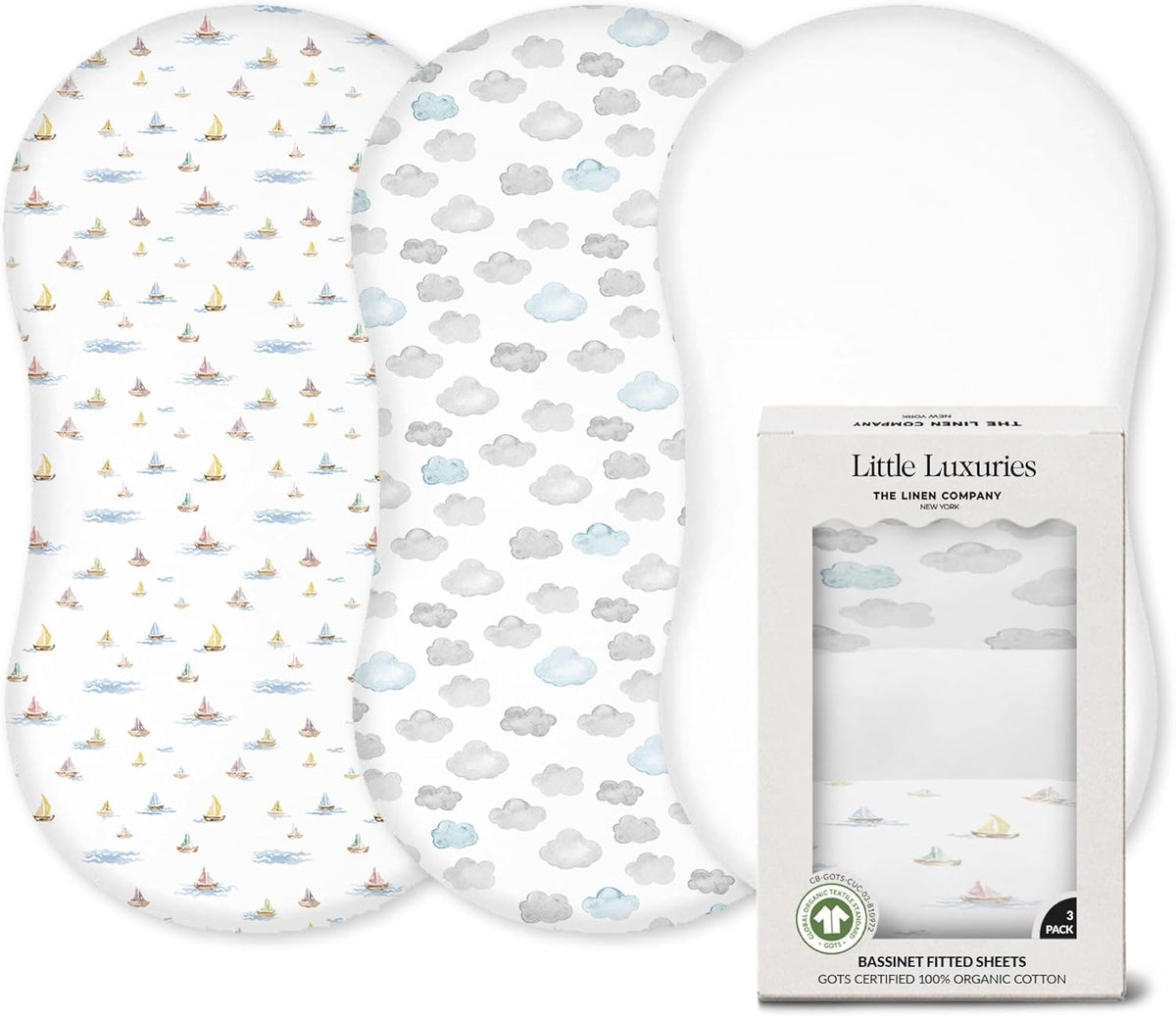 100% Organic Bassinet Fitted Sheets (3-Pack) – view 10