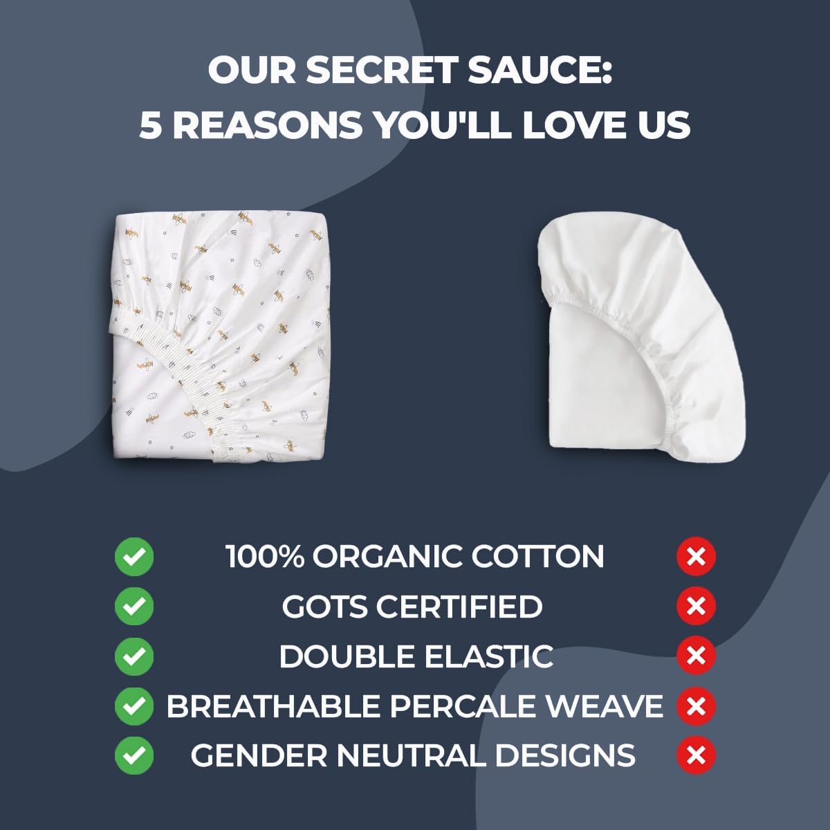 100% Organic Bassinet Fitted Sheets (4-Pack)