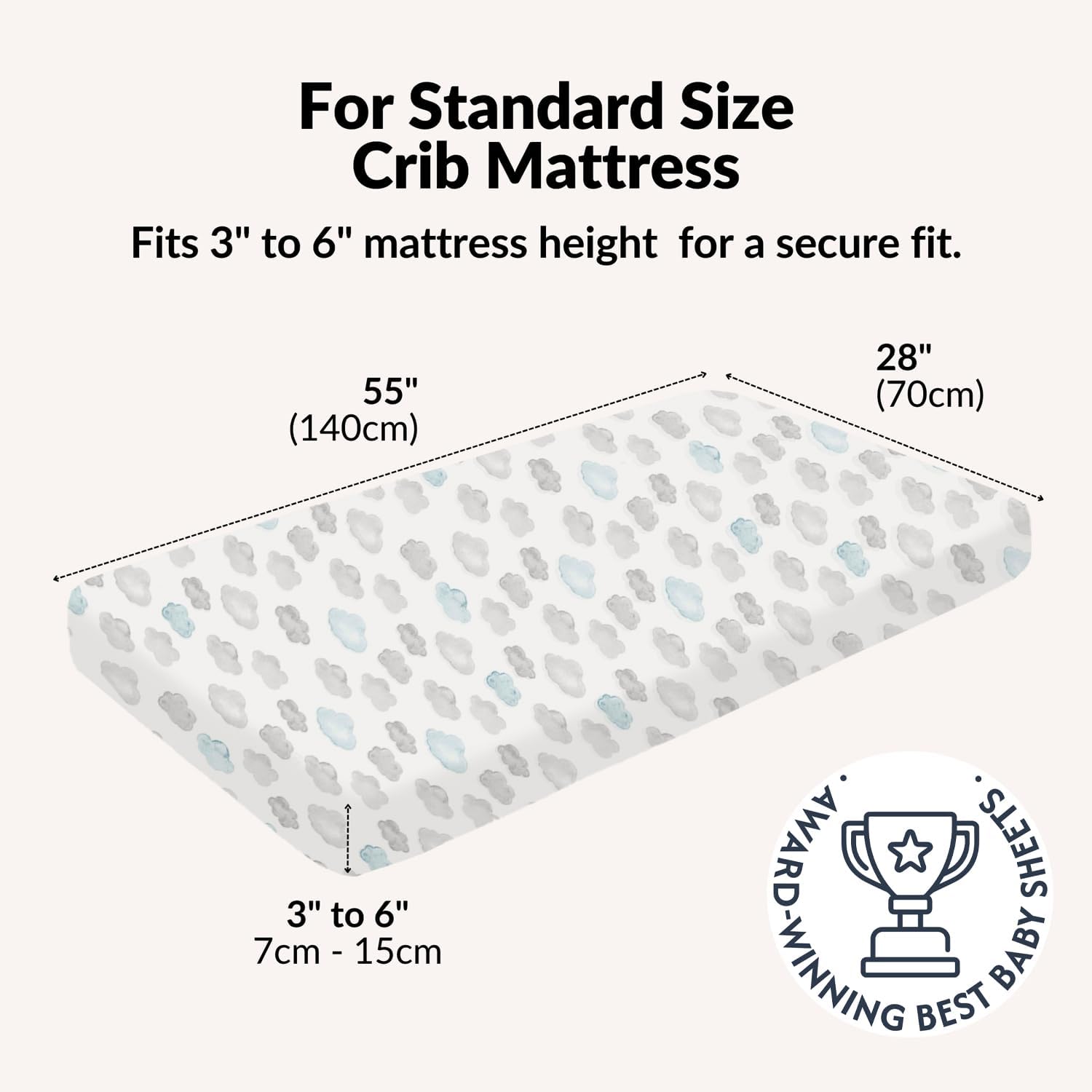 100% Organic Crib Fitted Sheets (3-Pack)