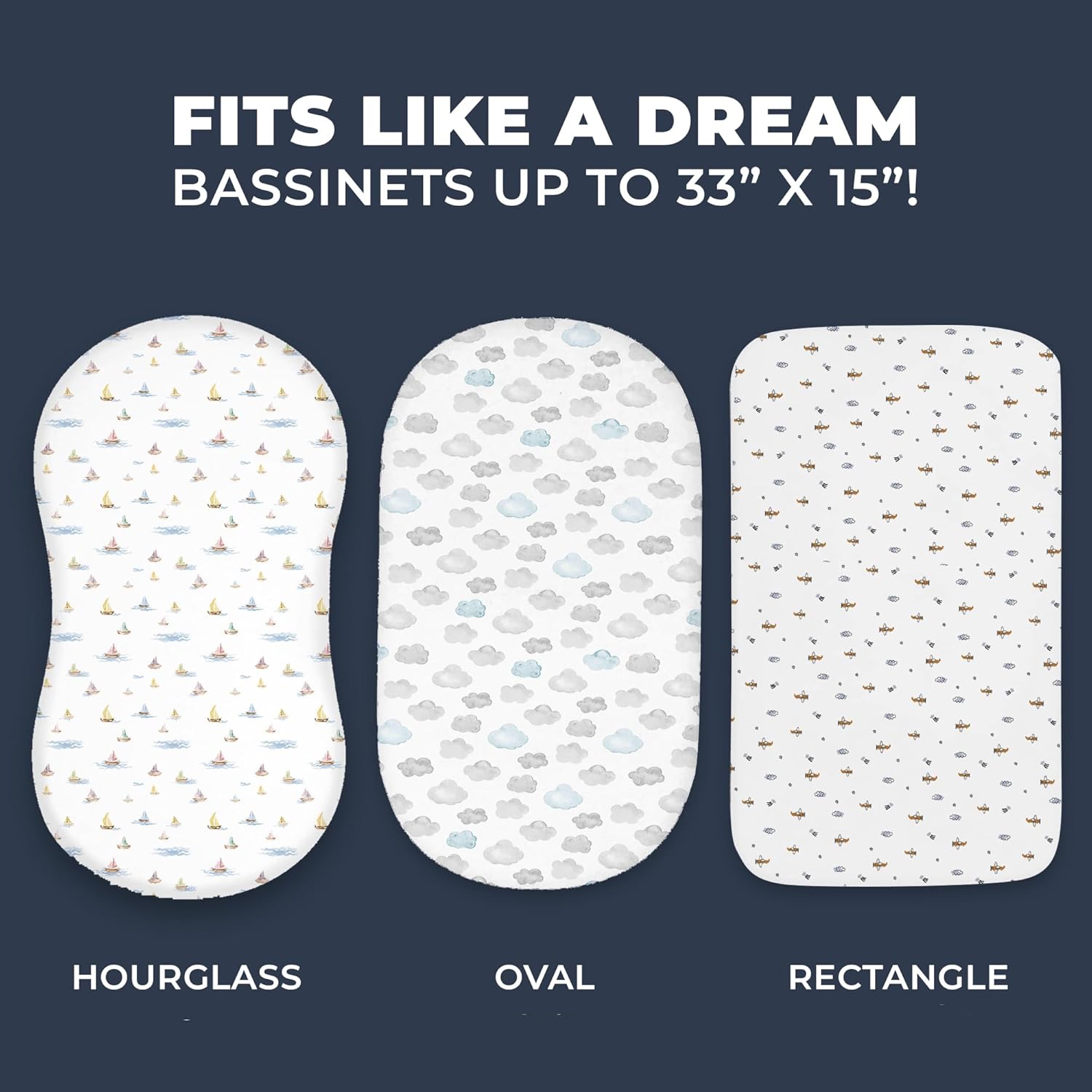 100% Organic Bassinet Fitted Sheets (4-Pack)