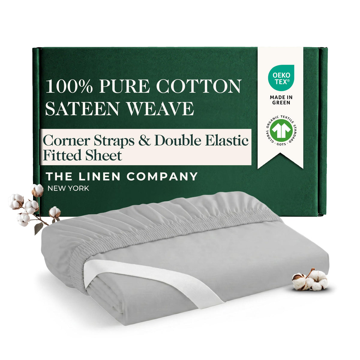Cotton sateen fitted sheet