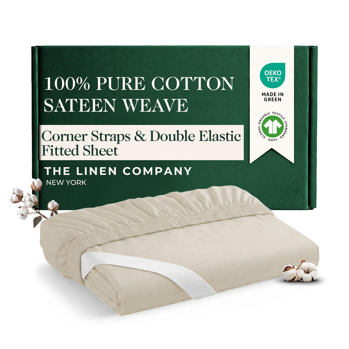 Cotton sateen fitted sheet