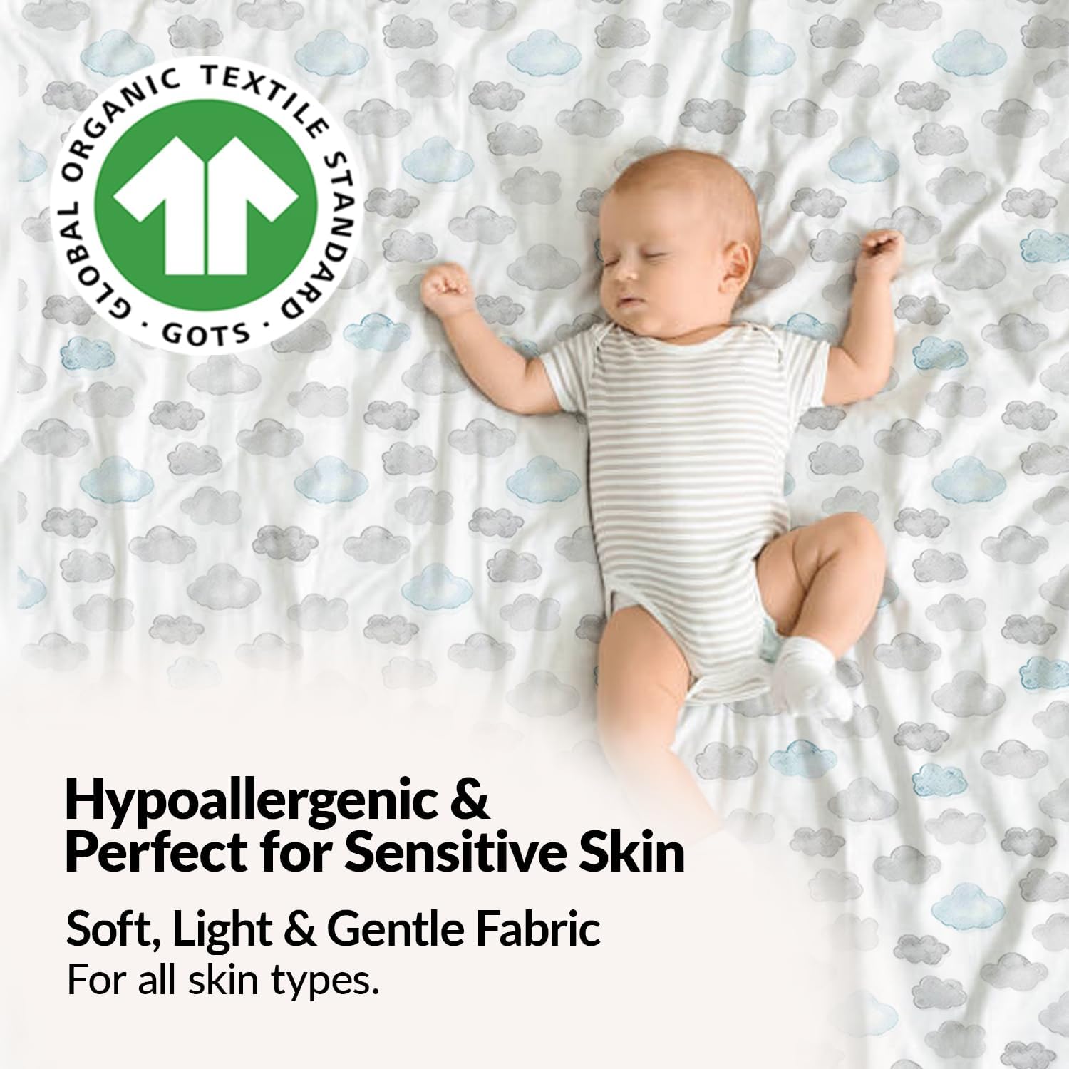 100% Organic Crib Fitted Sheets (3-Pack)