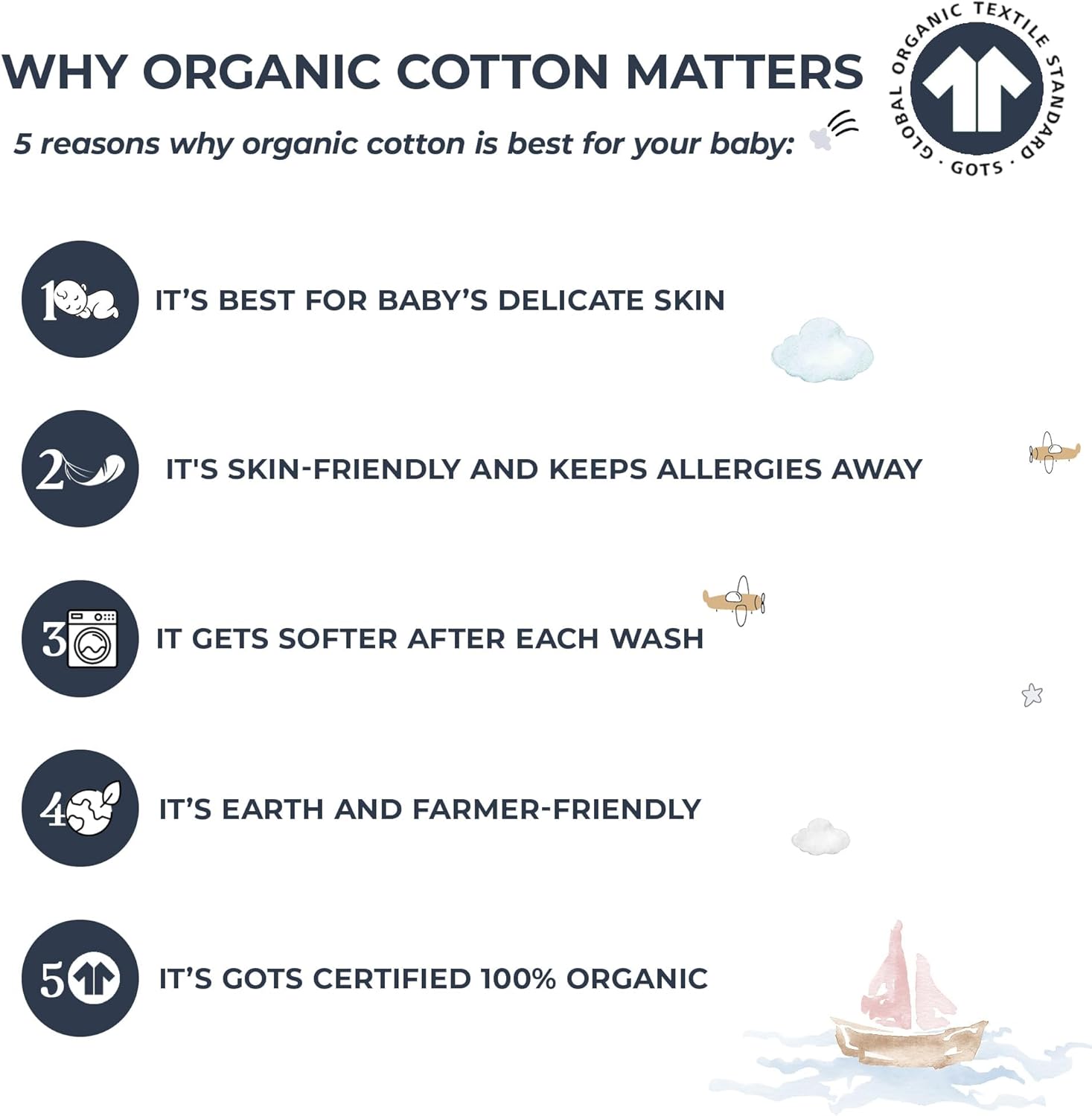 100% Organic Bassinet Fitted Sheets (4-Pack)