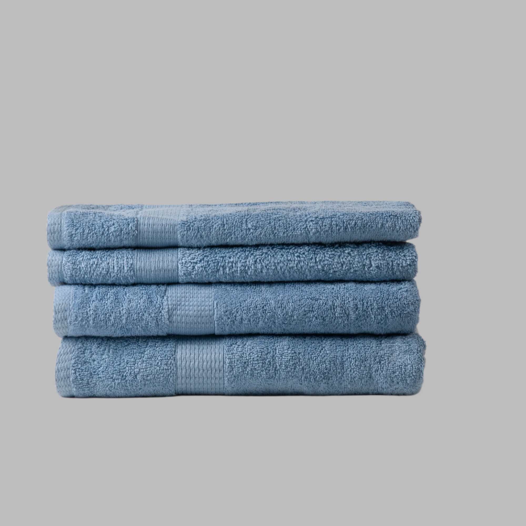 Blue Dash Striped Towels - Set of 4