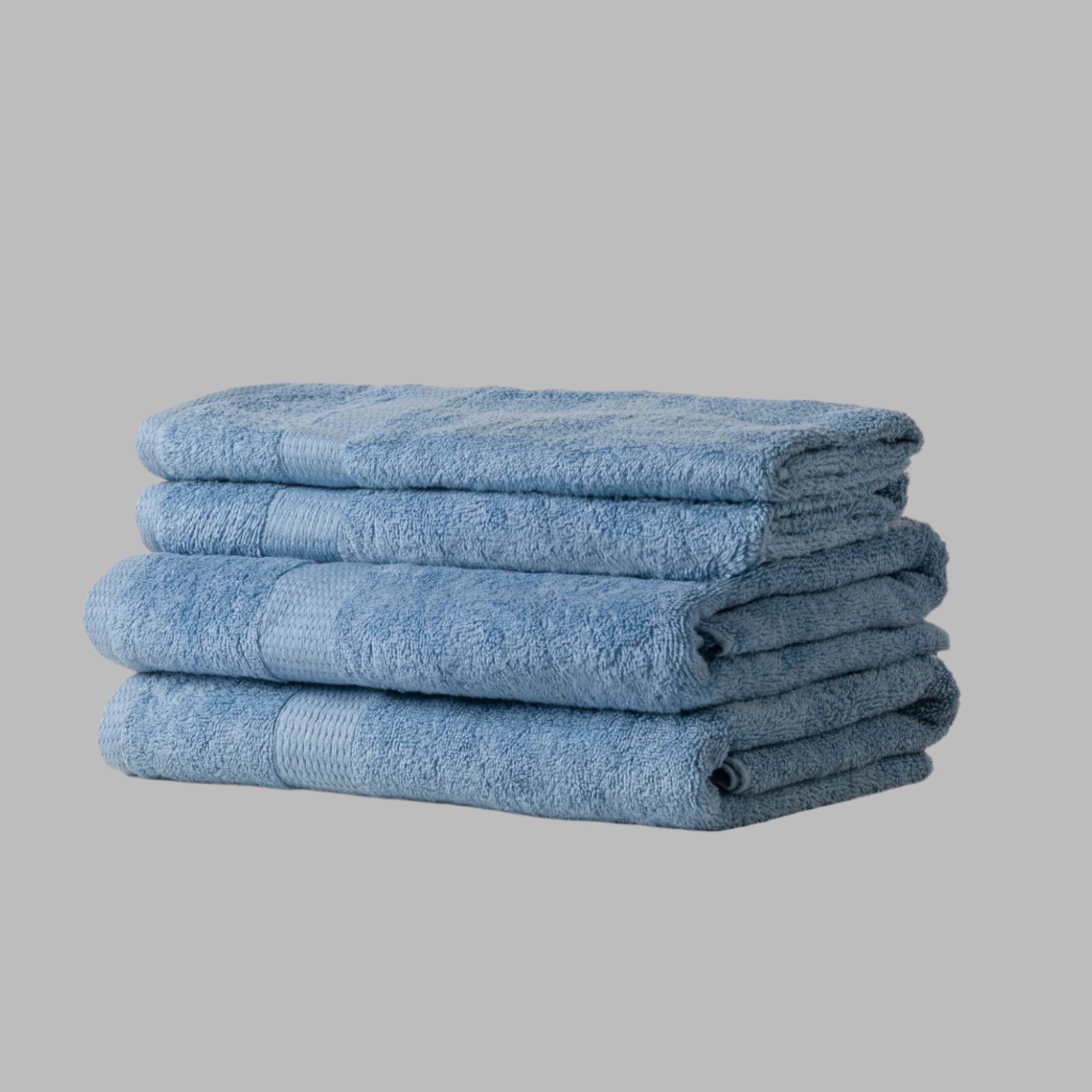 Blue Dash Striped Towels - Set of 4