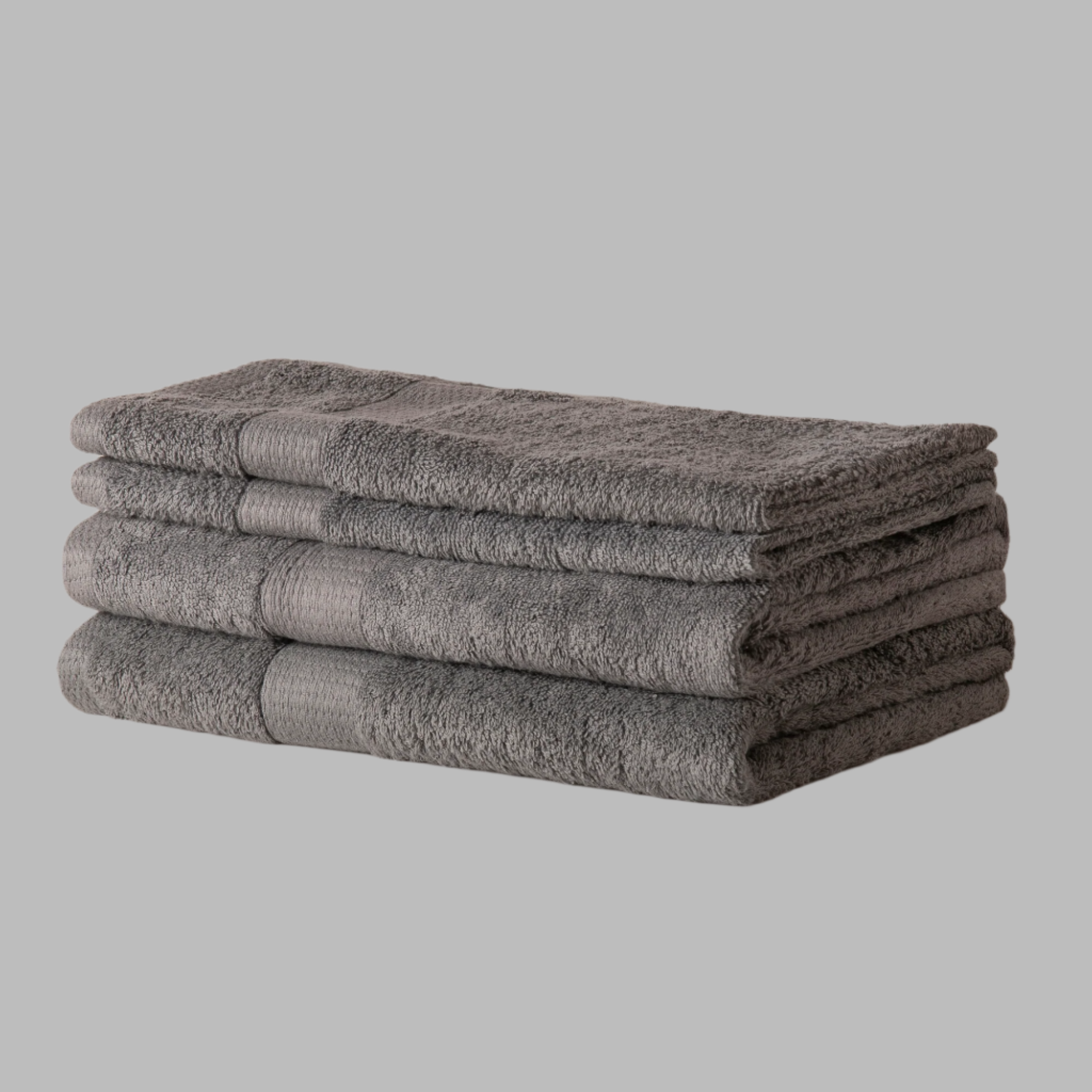 Grey Lattice Triple Stripe Towels - Set of 4