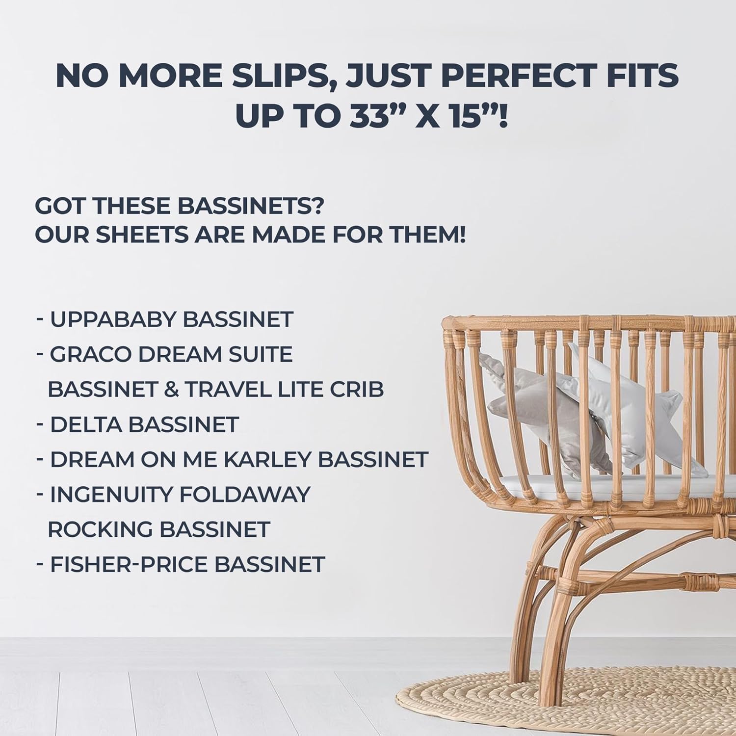 100% Organic Bassinet Fitted Sheets (4-Pack)