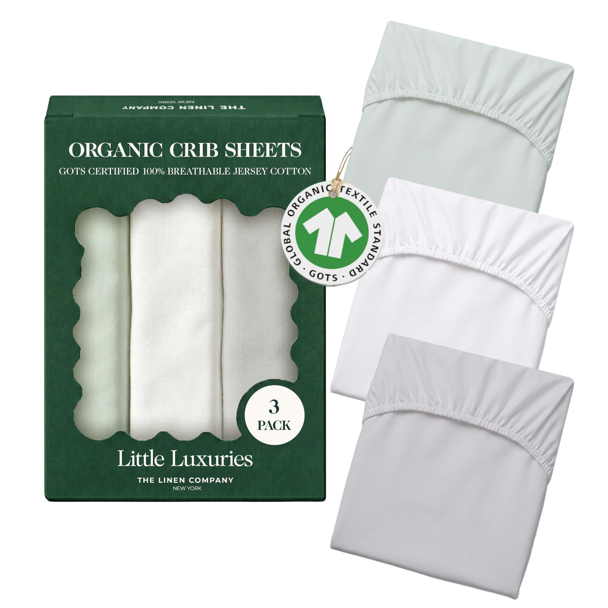 Organic Cotton Jersey Crib Sheets (3-Pack)