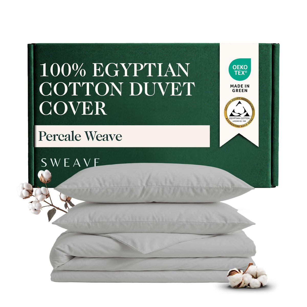 Egyptian cotton percale duvet cover set