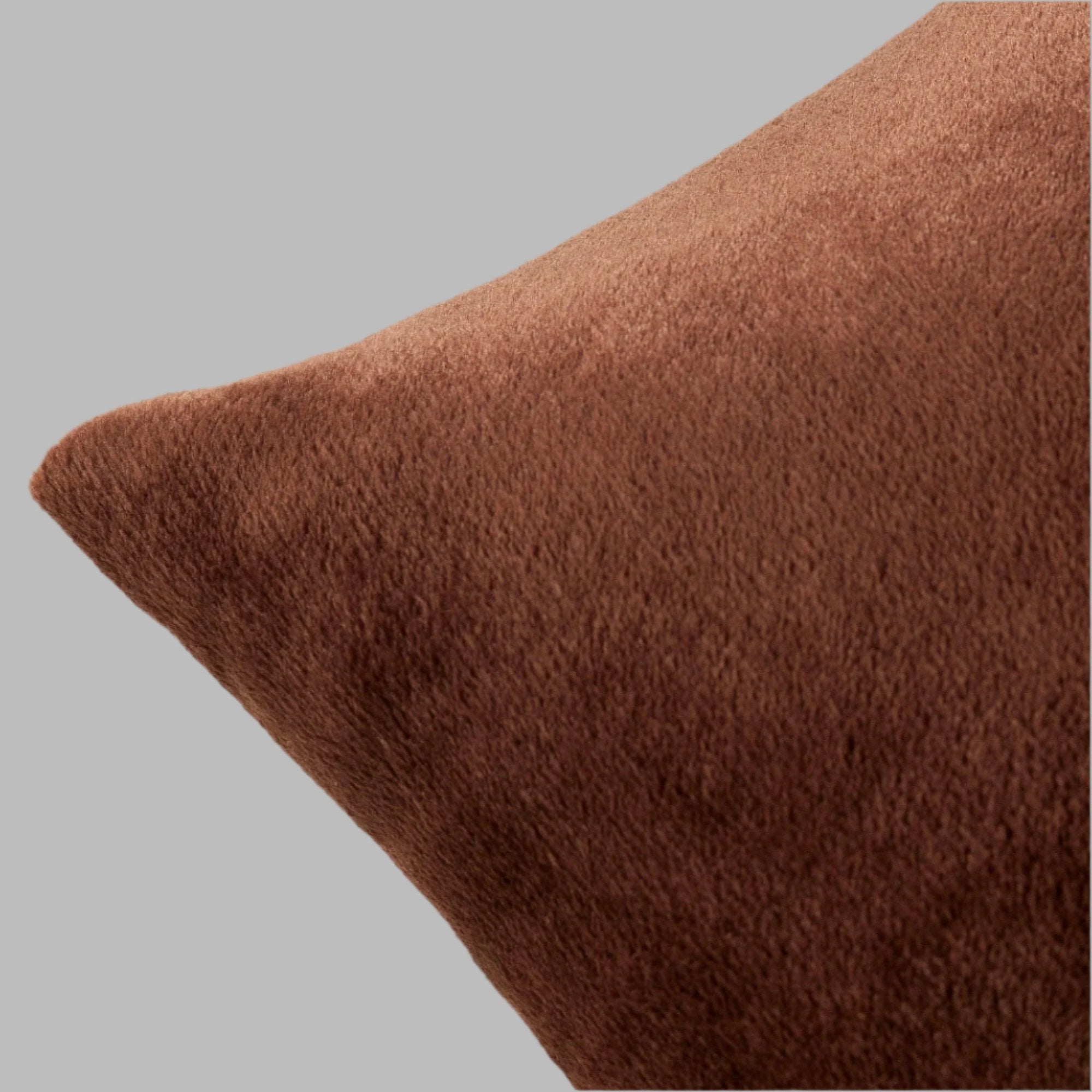 Brown Plush Cushion - THE LINEN COMPANY