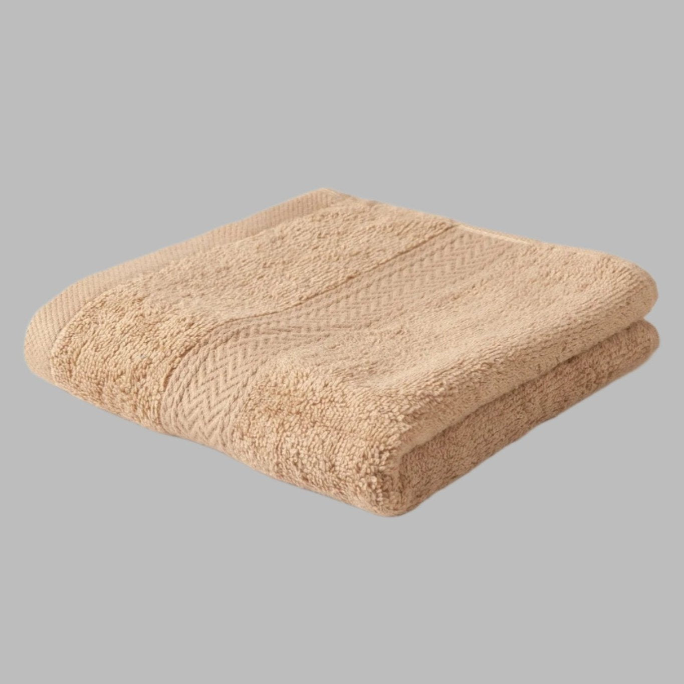 Camel Zigzag Hand Towel - THE LINEN COMPANY