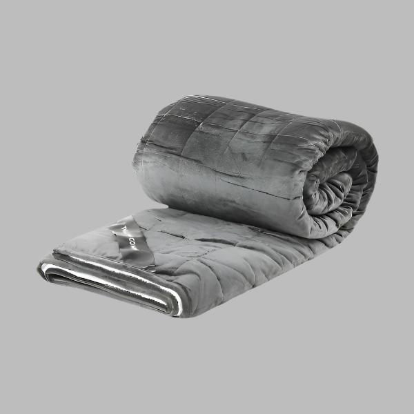 Charcoal Sherpa Weighted Blanket - THE LINEN COMPANY