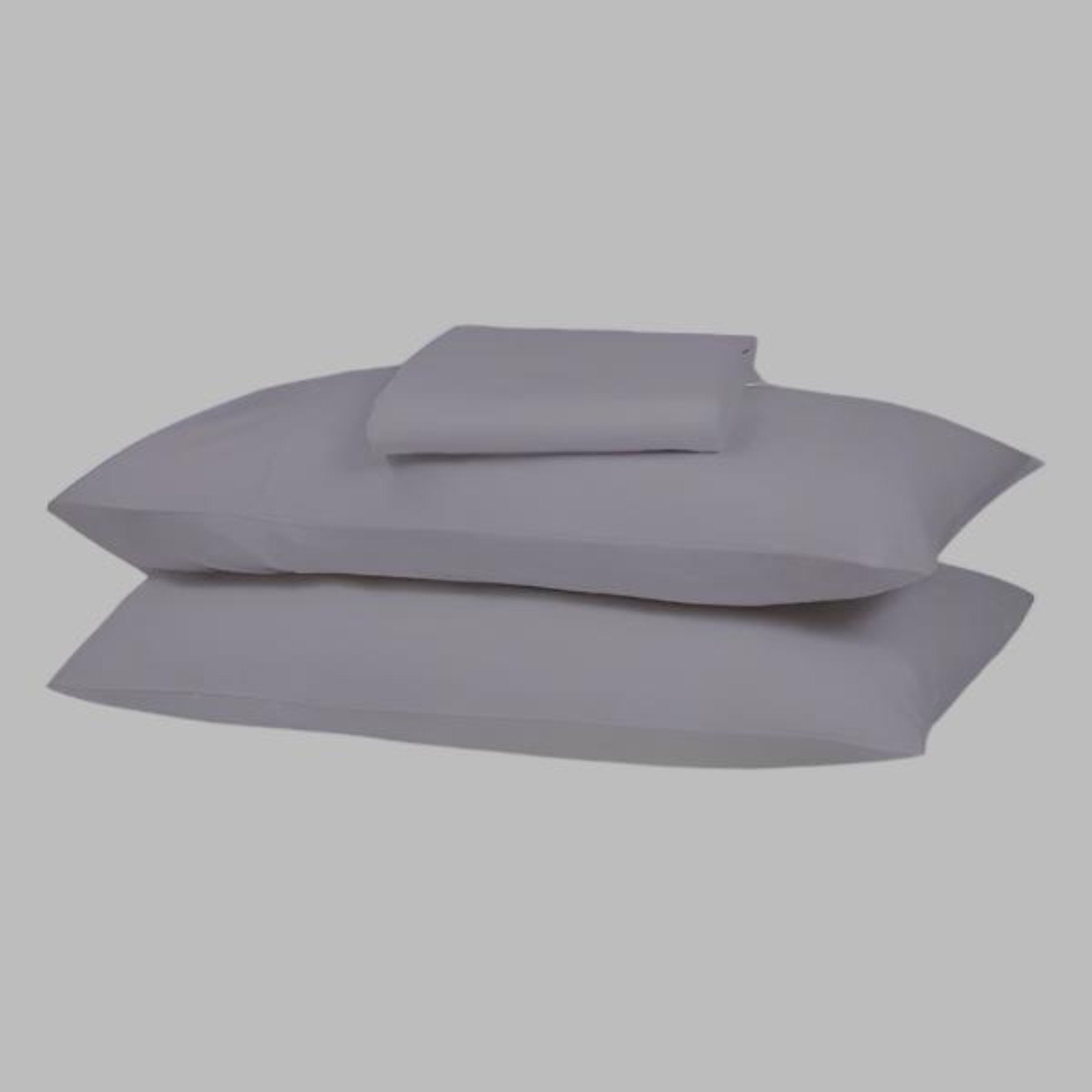 Grey Solid Fitted Sheet Set - THE LINEN COMPANY