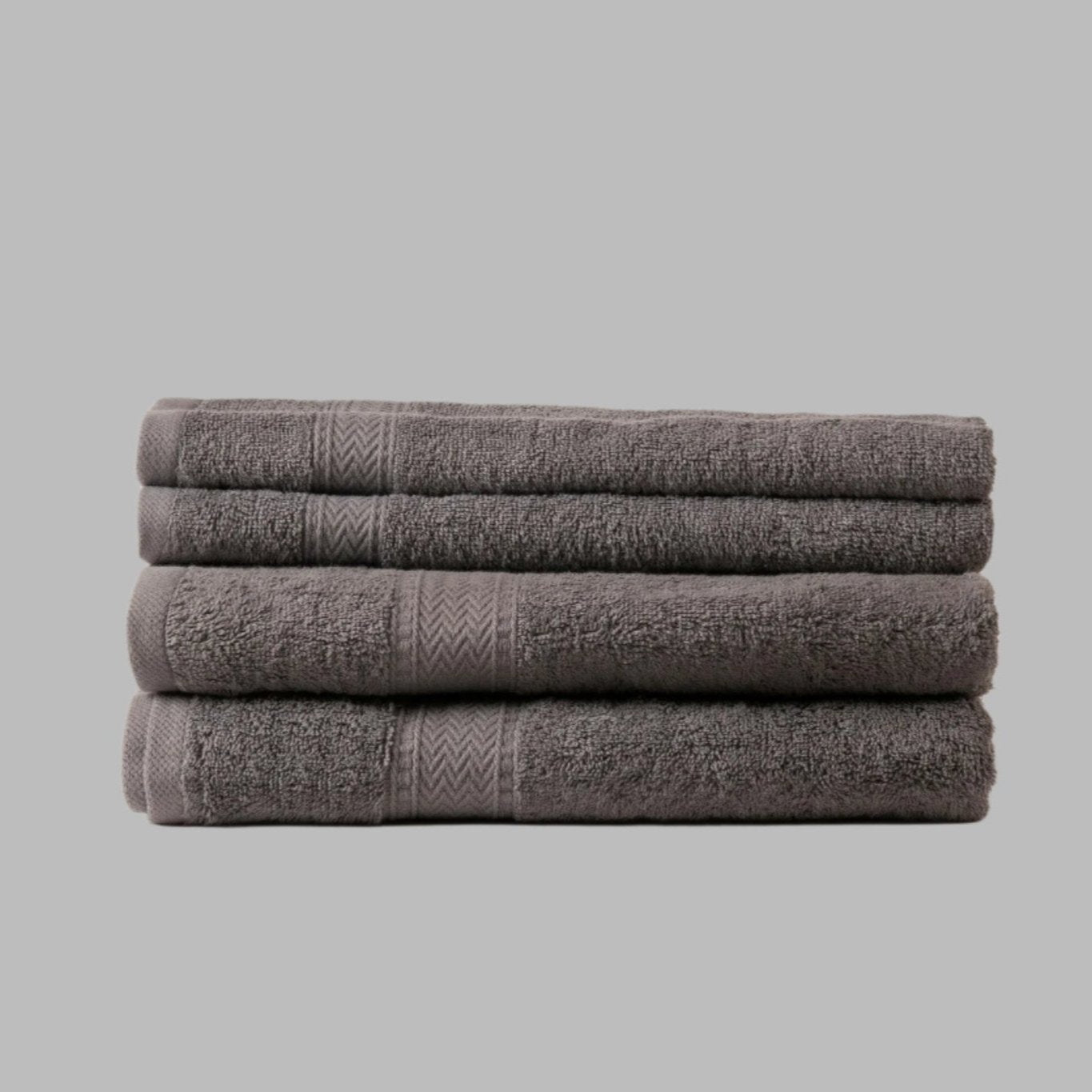 Grey Zigzag Towels - Set of 4 - THE LINEN COMPANY