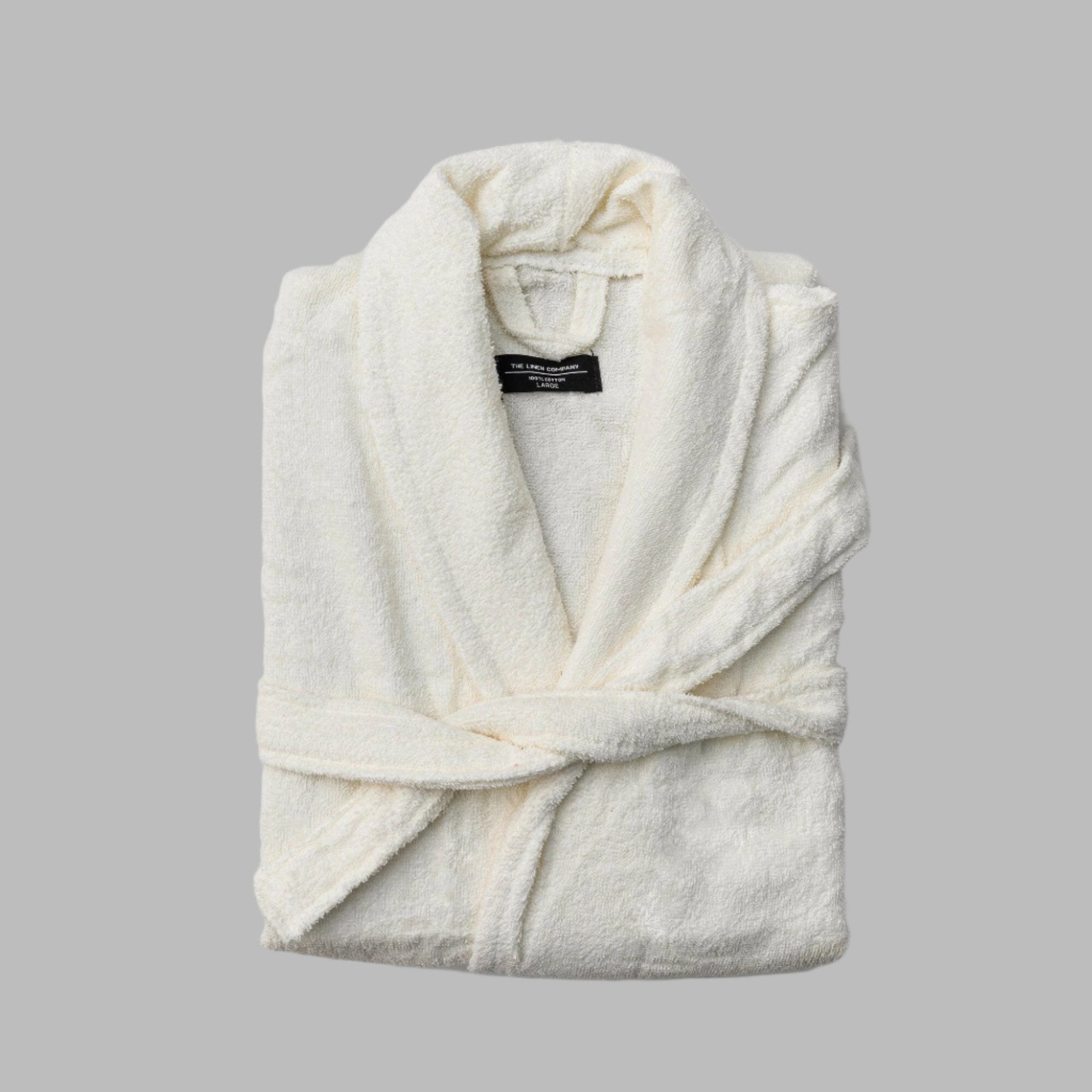 Ivory Collared Bathrobe - THE LINEN COMPANY