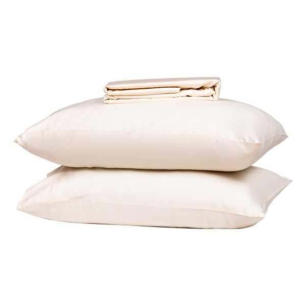 Ivory Solid Fitted Sheet Set - THE LINEN COMPANY