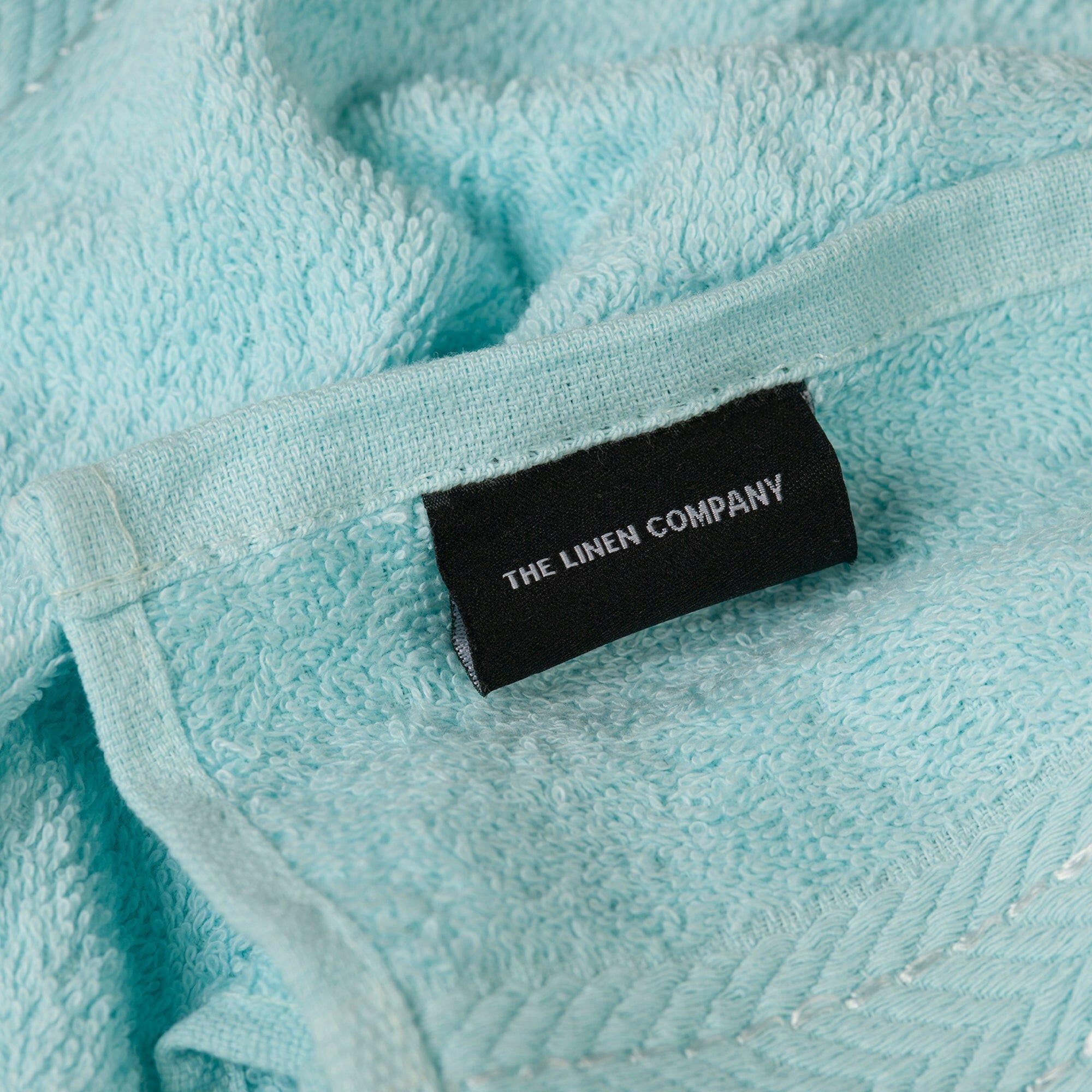 Light Blue Zigzag Hand Towel - THE LINEN COMPANY