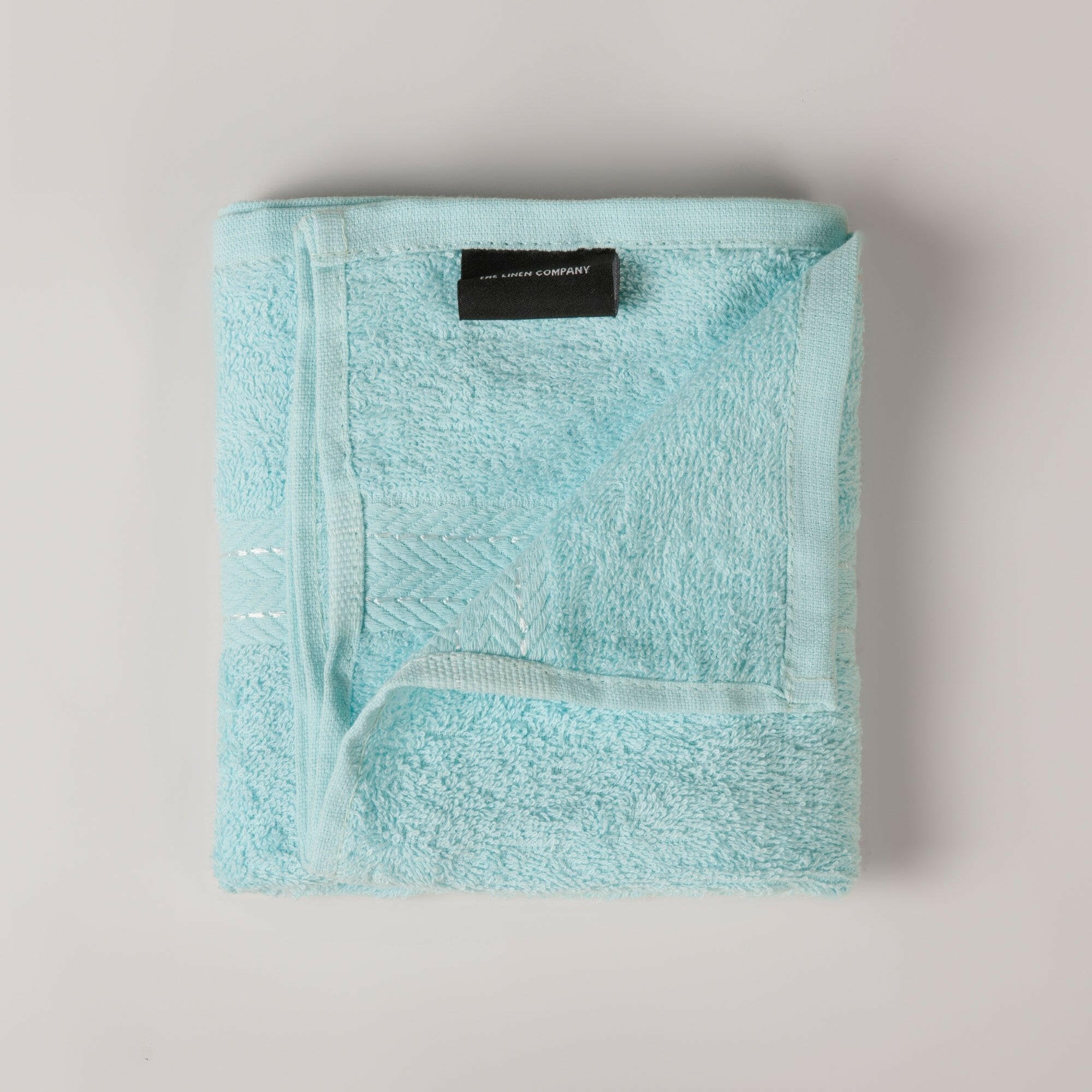 Light Blue Zigzag Hand Towel - THE LINEN COMPANY