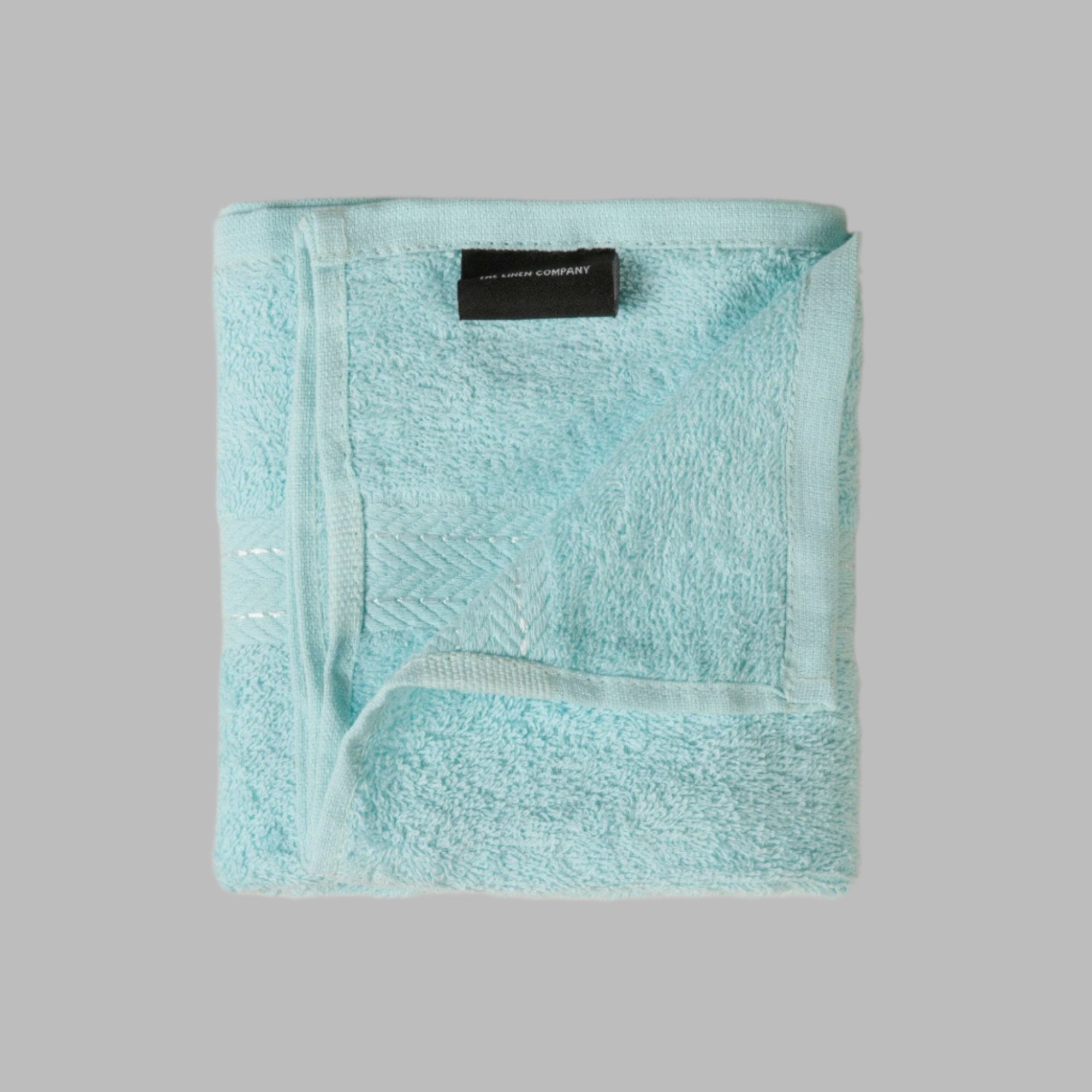 Light Blue Zigzag Hand Towel - THE LINEN COMPANY