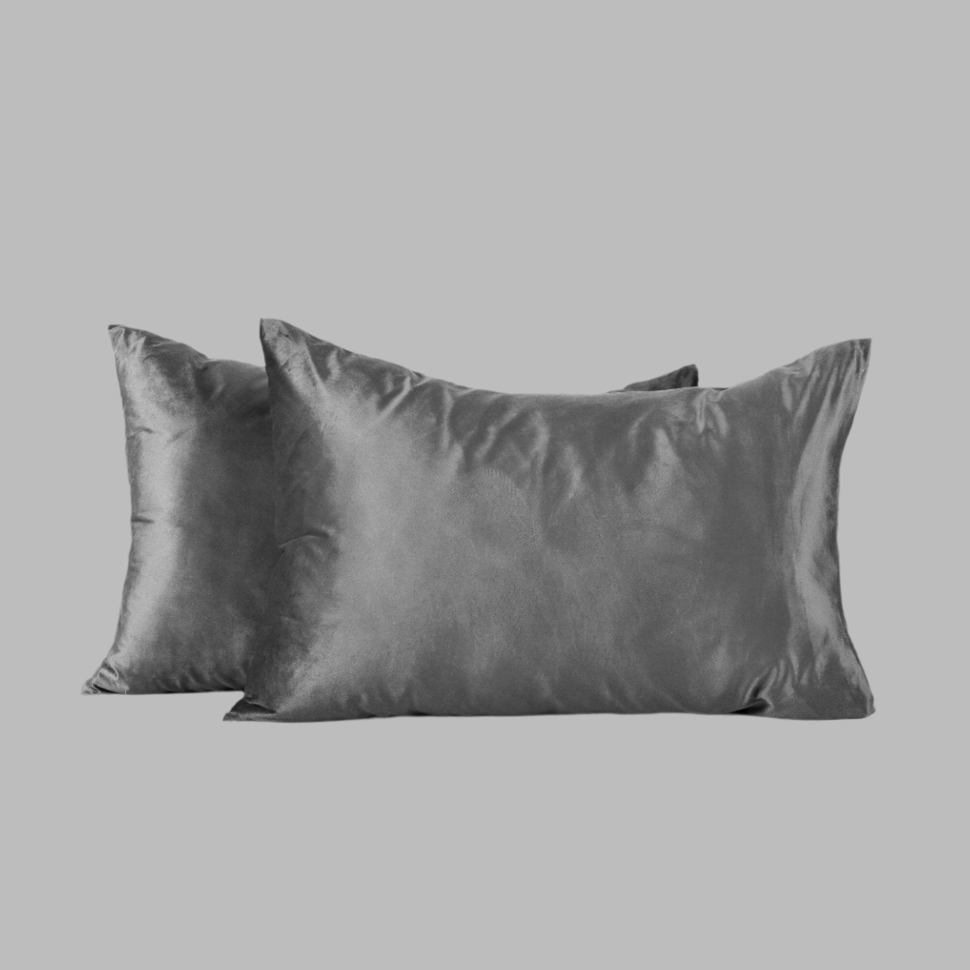 Mystic Grey Velvet Duvet Cover Set - THE LINEN COMPANY