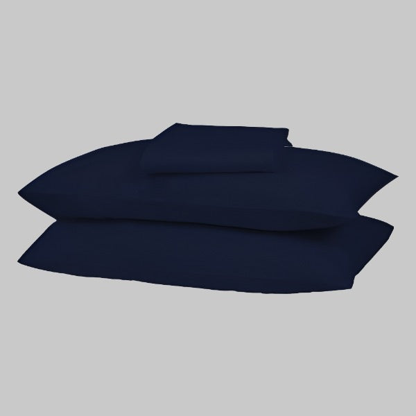 Night Sky Solid Fitted Sheet Set - THE LINEN COMPANY