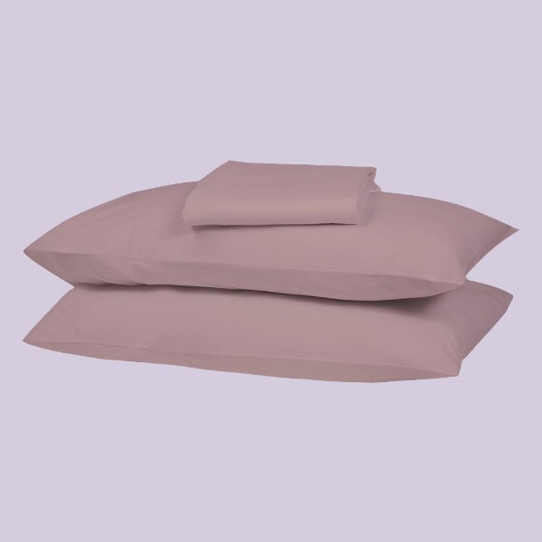 Rose Pink Solid Fitted Sheet Set - THE LINEN COMPANY