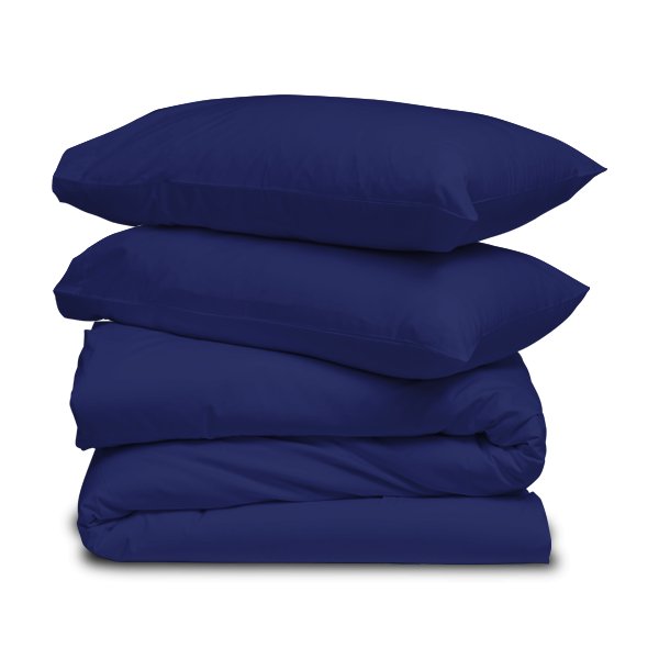 Royal Blue Solid Duvet Cover Set - THE LINEN COMPANY