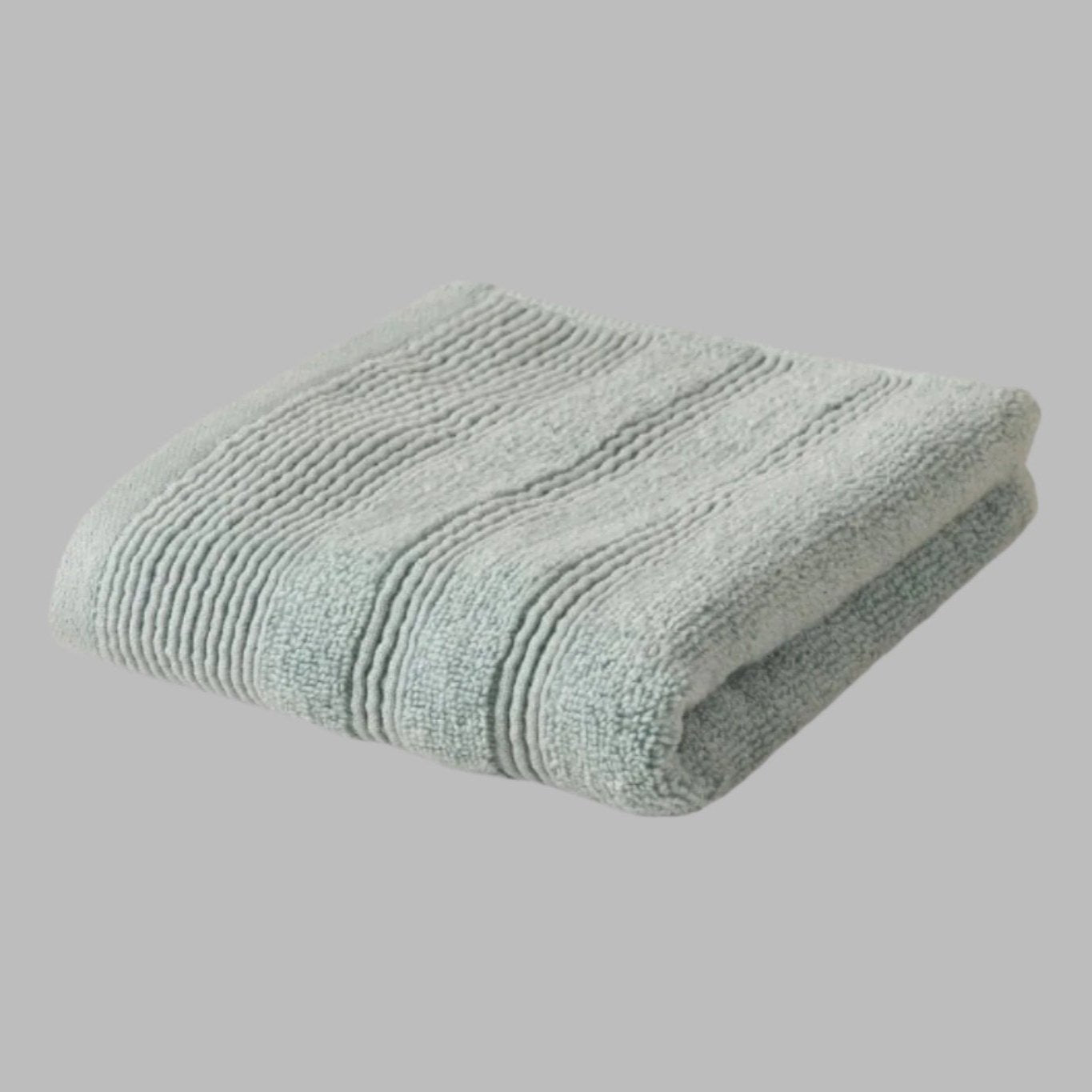 Sage Green Crinkled Border Hand Towel - THE LINEN COMPANY