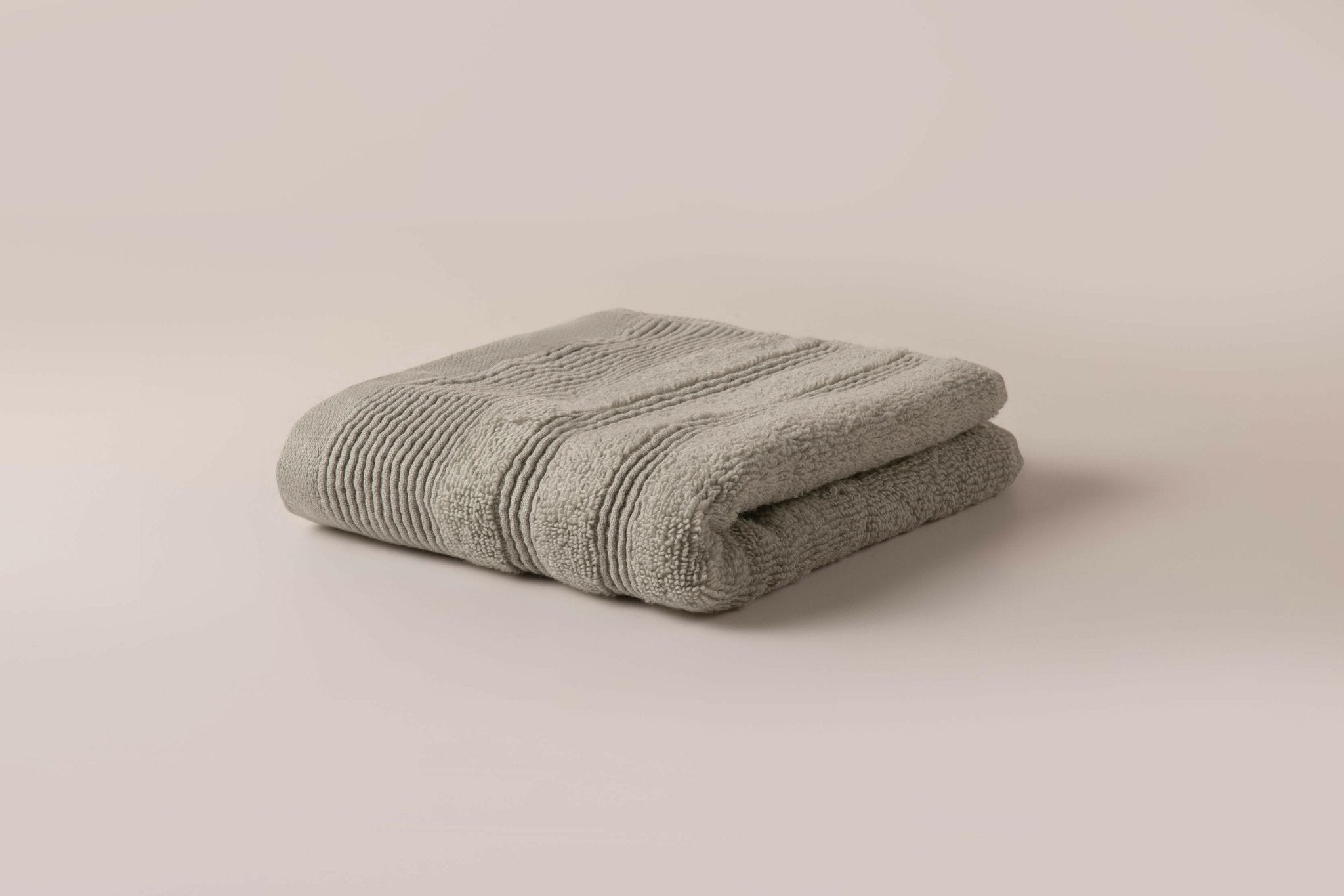 Silver Grey Crinkled Border Hand Towel - THE LINEN COMPANY