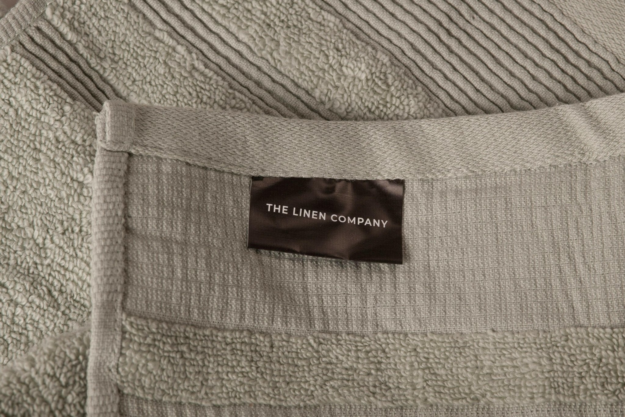 Silver Grey Crinkled Border Hand Towel - THE LINEN COMPANY