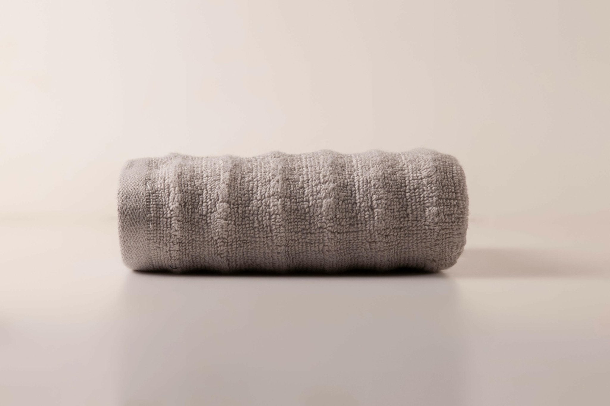 Silver Grey Stripe Embossed Hand Towel - THE LINEN COMPANY