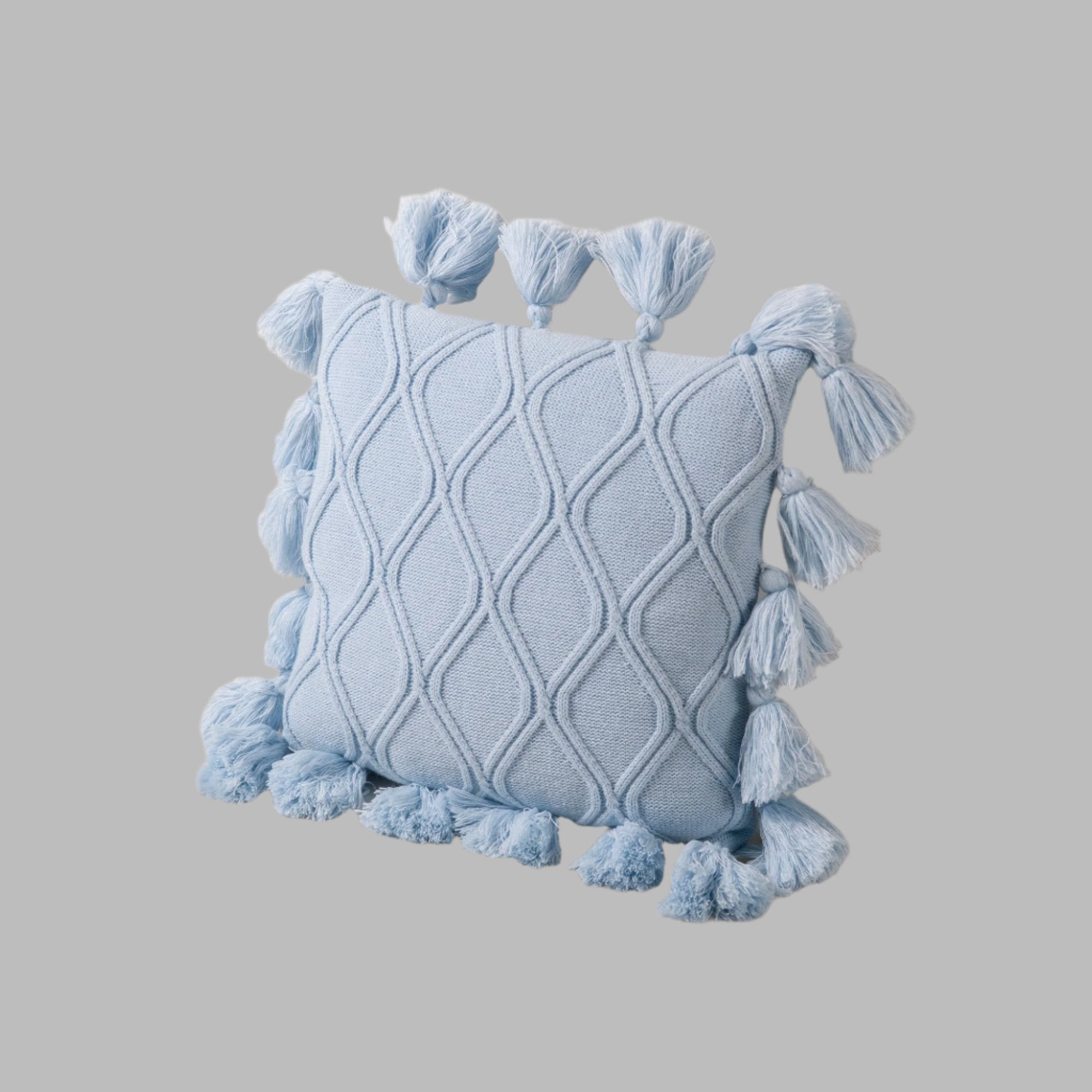 Sky Blue Cozy Knit Cushion Cover - THE LINEN COMPANY