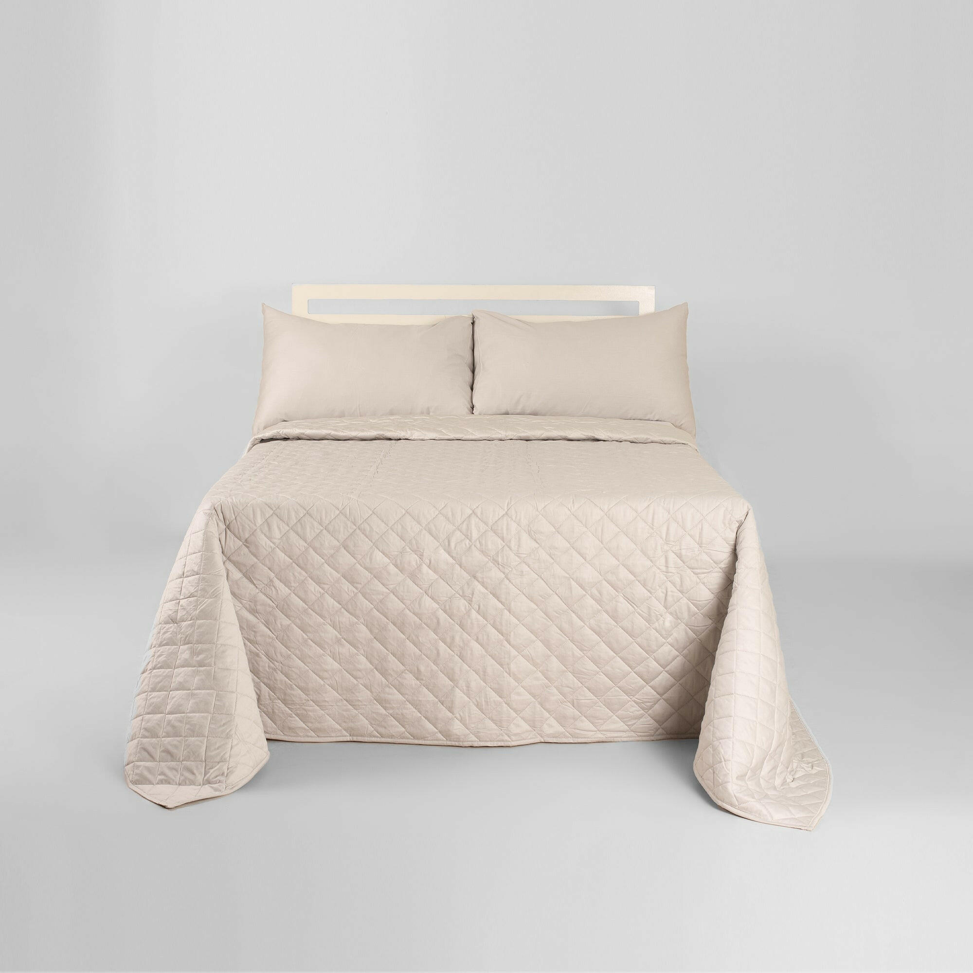 Soft Grey Quilted Bedspread Set - THE LINEN COMPANY