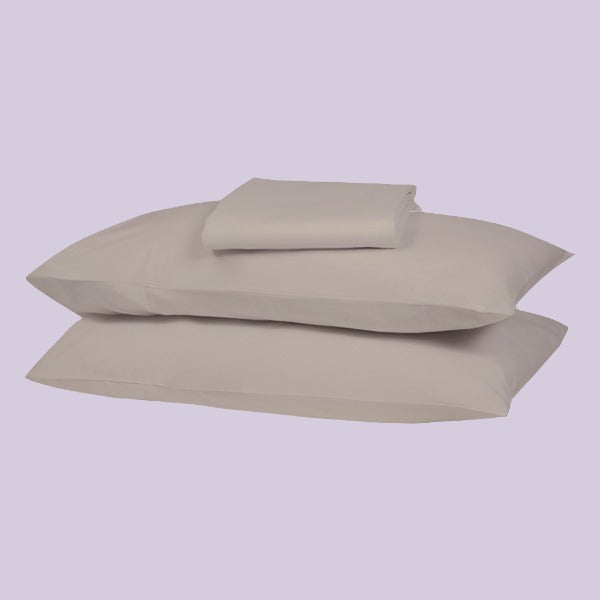 Taupe Solid Flat Sheet Set - THE LINEN COMPANY