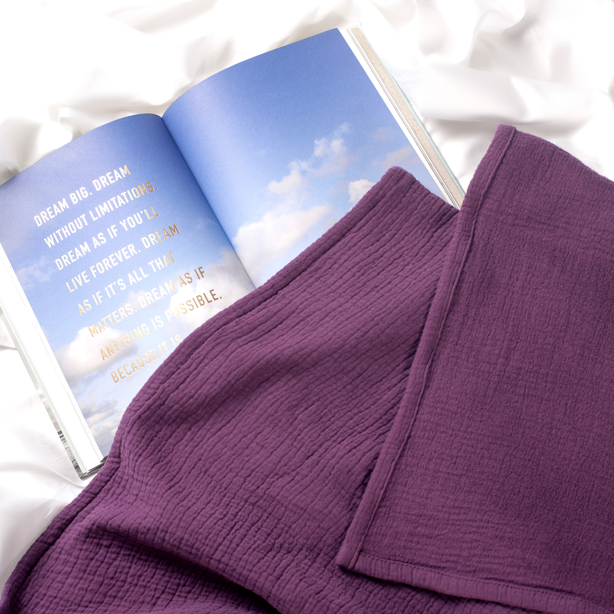 Tyrian Purple Cotton Muslin Blanket