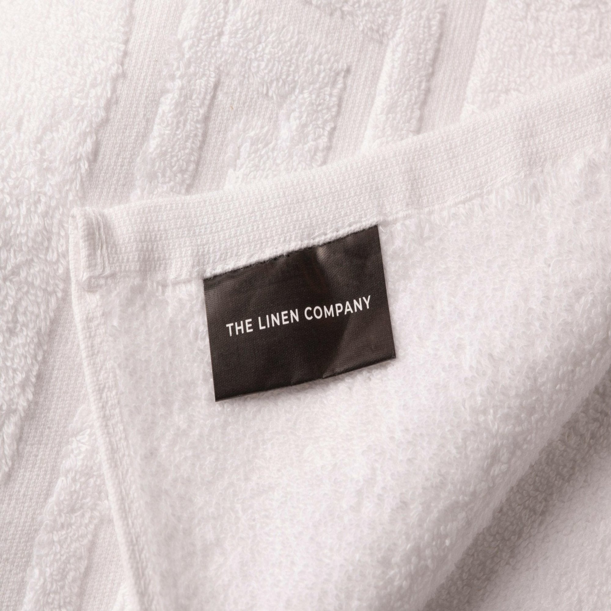 White Greek Key Bath Towel - THE LINEN COMPANY