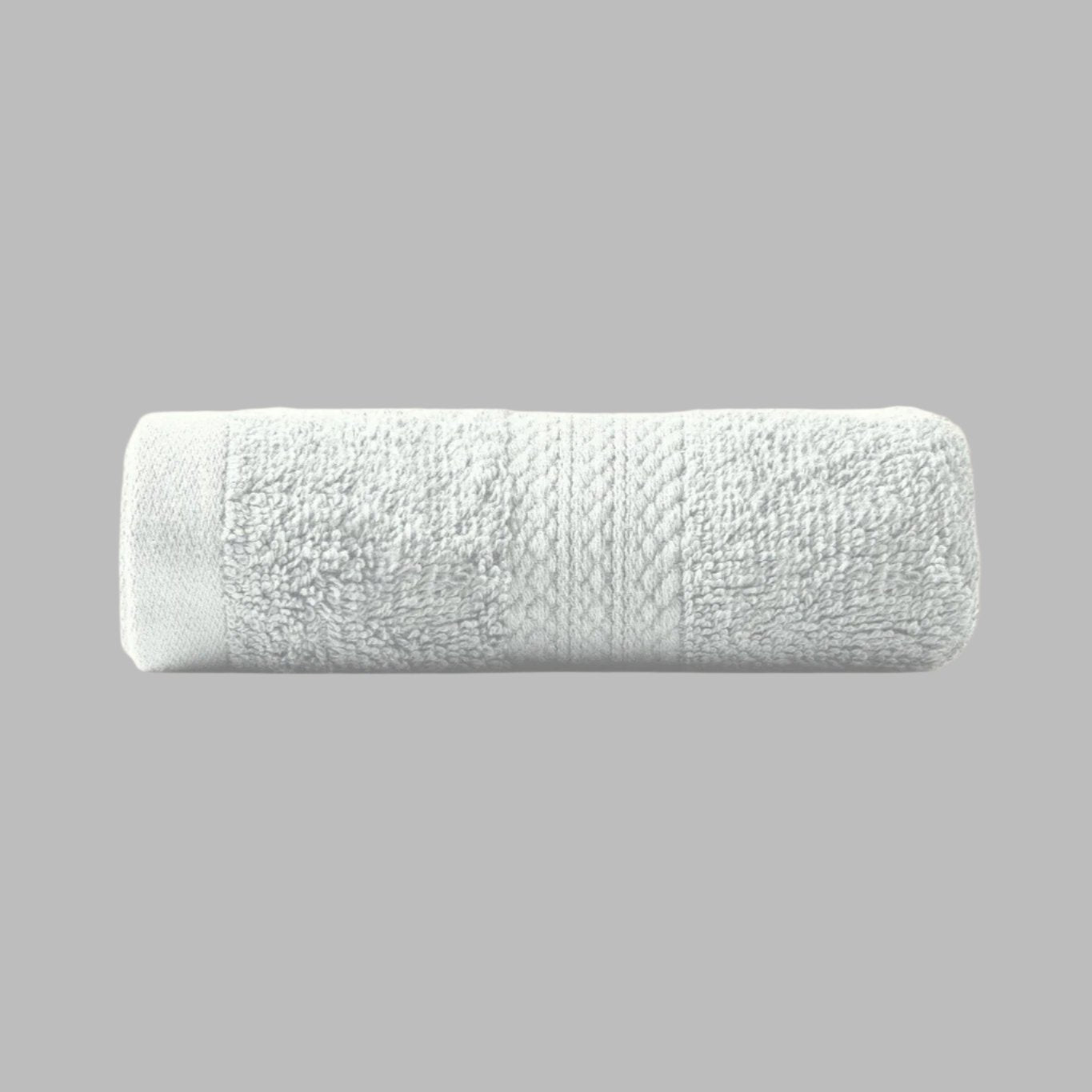 White Lattice Triple Stripe Hand Towel - THE LINEN COMPANY