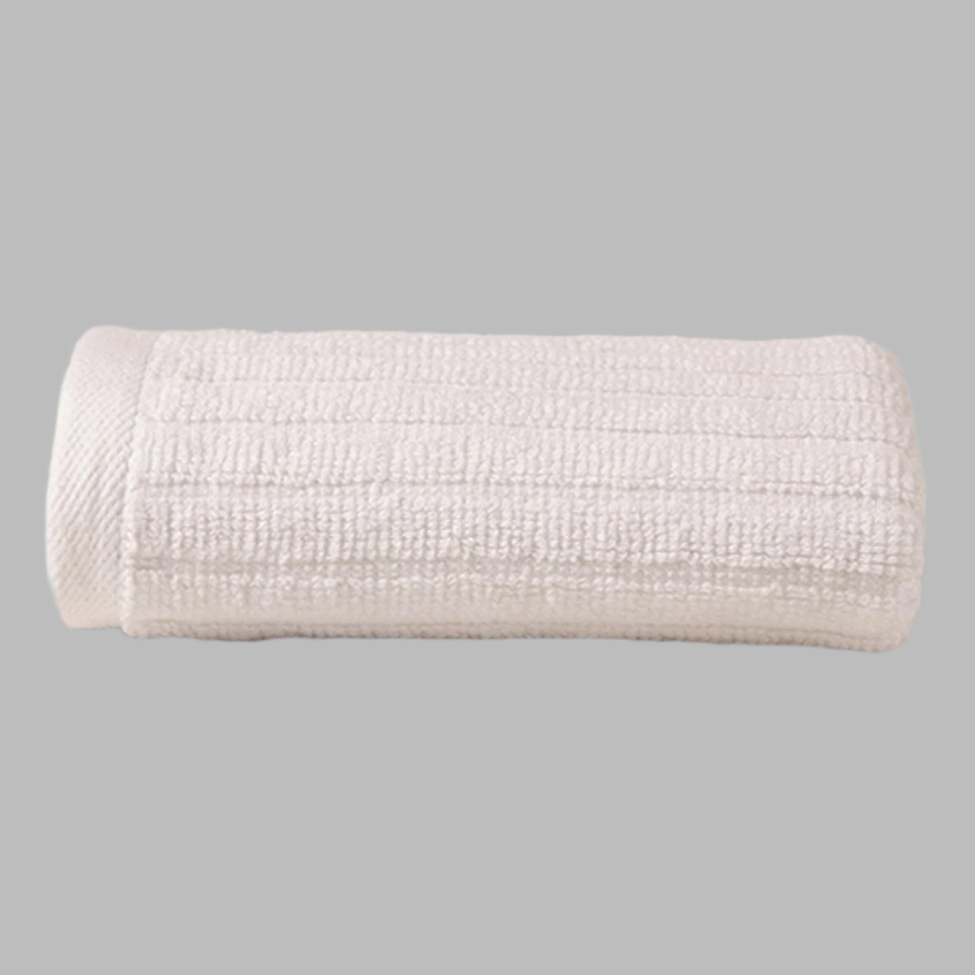 White Ribbed Hand Towel - THE LINEN COMPANY