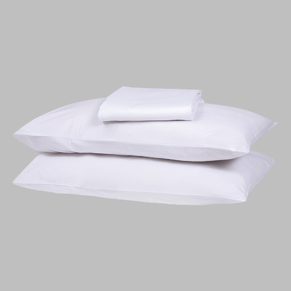 White Solid Bed Sheet Set - THE LINEN COMPANY