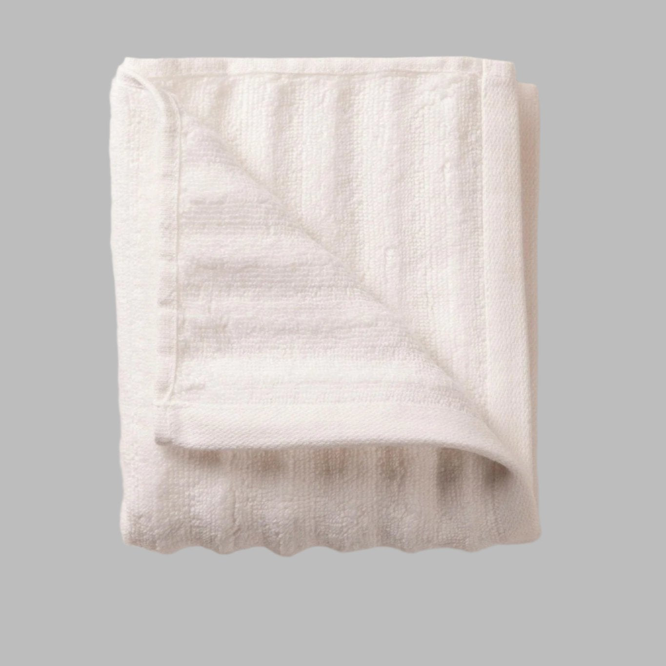 White Stripe Embossed Hand Towel - THE LINEN COMPANY